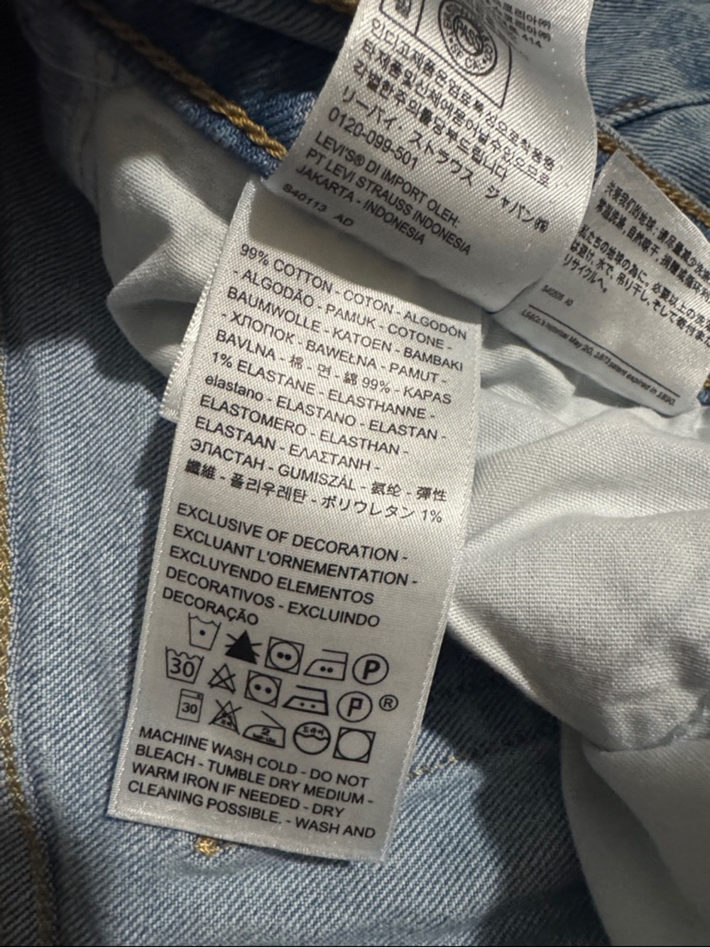 Levi’s Wedgie Skinny Jeans Light Wash High Rise W27 Vintage Fit - Picture 4 of 4